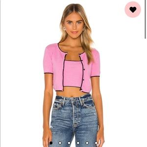 Revolve crop top + cropped cardigan set